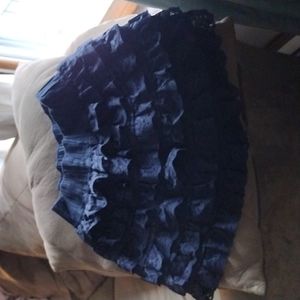 Navy blue lace ruffled skirt